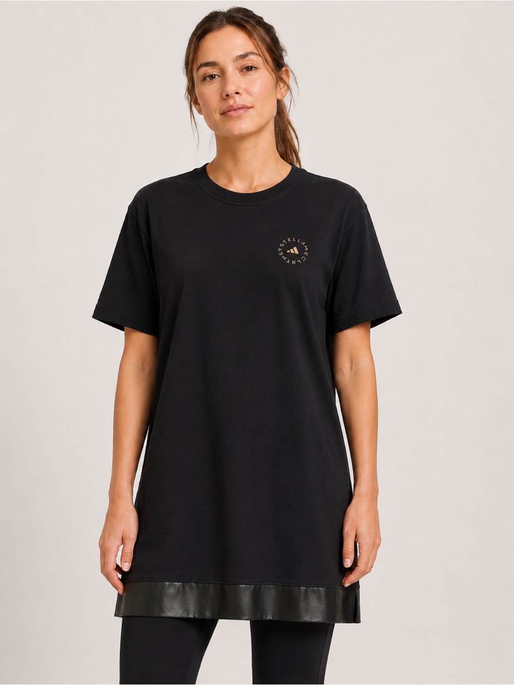 Adidas by Stella McCartney Black Organic Cotton Tee NWT Size S Oversized Shirt